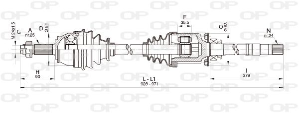 OPEN PARTS Piedziņas vārpsta DRS6341.00